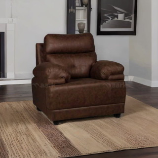 MAARK FABRIC SINGLE SEATER SOFA AVISK BROWN COLOUR