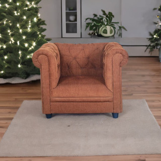 MAARK FABRIC SINGLE SEATER SOFA CHESTER BROWN COLOUR