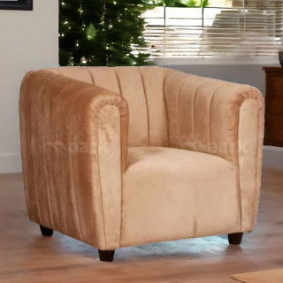 MAARK FABRIC SINGLE SEATER SOFA OPPO BROWN COLOUR