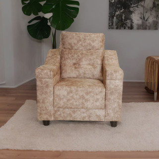 MAARK FABRIC SINGLE SEATER SOFA PLATINA HALF WHITE COLOUR