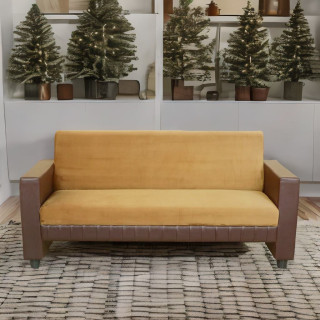 MAARK FABRIC THREE SEATER SOFA JEYAM BROWN COLOUR