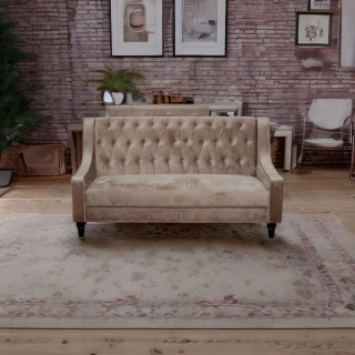 MAARK FABRIC THREE SEATER SOFA PANBU HALF WHITE COLOUR