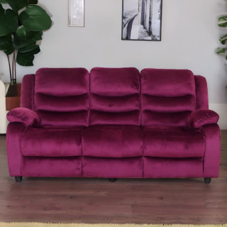 MAARK FABRIC THREE SEATER SOFA MAGILCHI RED COLOUR