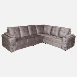 MAARK FABRIC CORNER SOFA 5 SEATER MAGILINI BROWN COLOUR