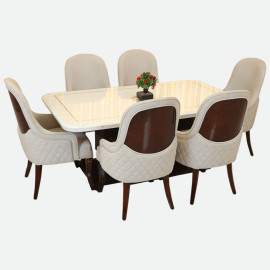 MAARK MARBLE TOP 6 SEATER DINING SET 6033 TD