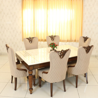 MAARK MARBLE TOP 6 SEATER DINING SET 6031 TD
