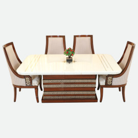 MAARK MARBLE TOP 6 SEATER DINING SET 6030 TD
