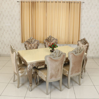 MAARK MARBLE TOP 6 SEATER DINING SET 6001 BF