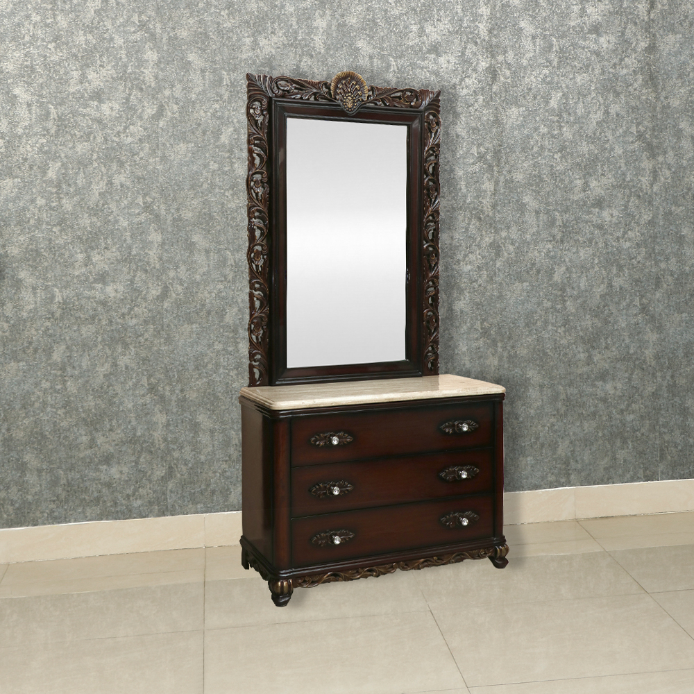 WOODEN DRESSING TABLE IN BROWN COLOR