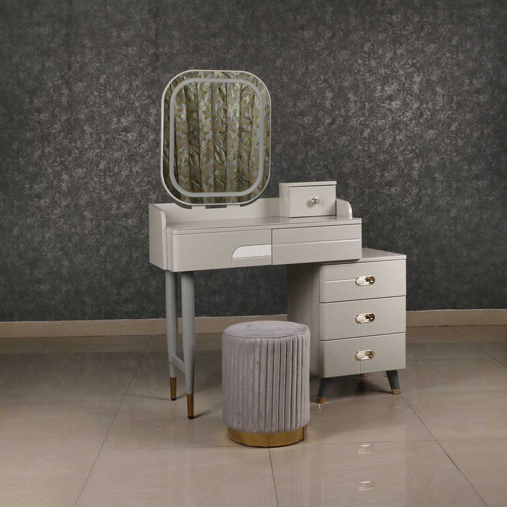 MODERN DRESSING TABLE IN GREY WITH WHITE