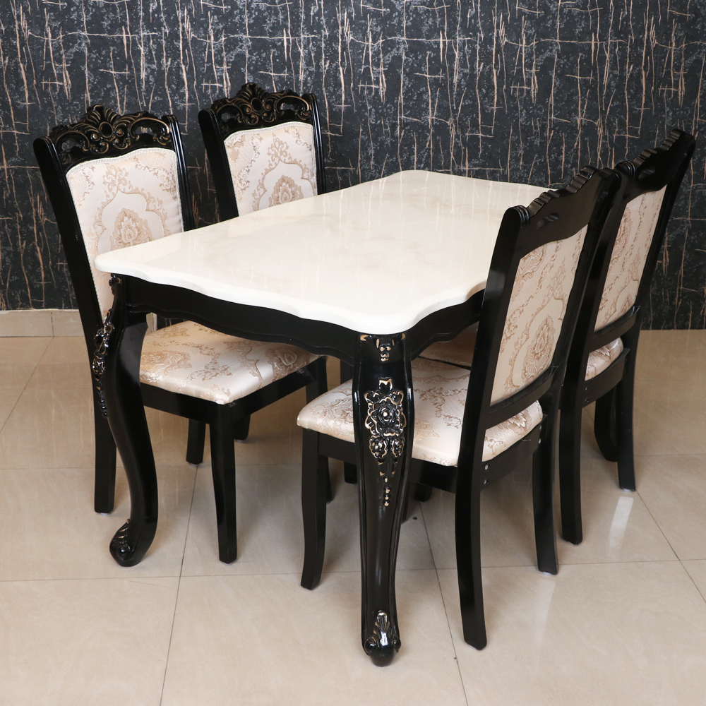 MAARK MARBLE TOP 4 SEATER DINING SET F68-F69 HT