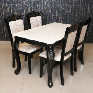 MAARK MARBLE TOP 4 SEATER DINING SET F68-F69 HT