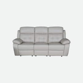 MAARK MANUAL RECLINER LEATHER SOFA SET (3R+1R+1R) 1157 CREAM COLOUR HT