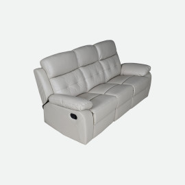 MAARK MANUAL RECLINER LEATHER SOFA SET (3R+1R+1R) 1157 CREAM COLOUR HT