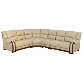 MAARK LEATHERETTE CORNER SOFA 5 SEATER DEMOS MOCHA COLOUR HT