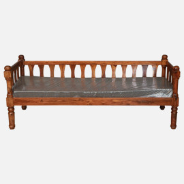 MAARK SHEESHAM WOOD DIWAN WITH CUSHION 4021 NATURAL FINISH SV