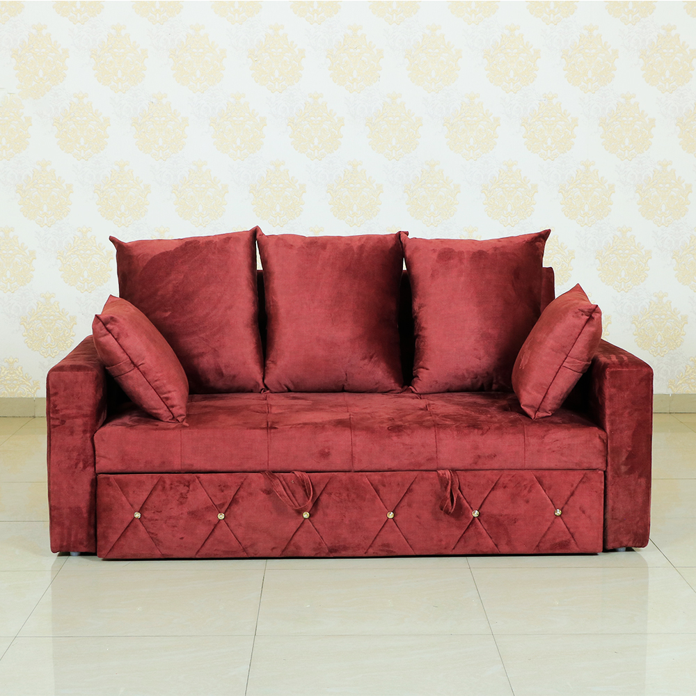 MAARK SOFA CUM BED KIA RED COLOUR