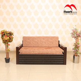 MAARK SOFA CUM BED 2 FOLD BROWN COLOUR