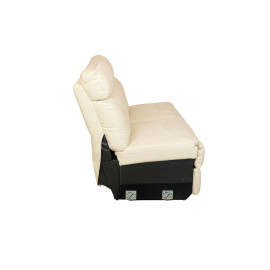 MAARK CORNER MANUAL RECLINER LEATHER SOFA 3 SEATER WITH DIWAN 9304 CREAM WHITE COLOUR HT