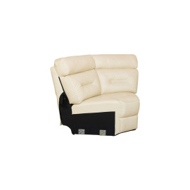 MAARK CORNER MANUAL RECLINER LEATHER SOFA 3 SEATER WITH DIWAN 9304 CREAM WHITE COLOUR HT