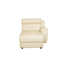 MAARK CORNER MANUAL RECLINER LEATHER SOFA 3 SEATER WITH DIWAN 9304 CREAM WHITE COLOUR HT