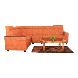 MAARK FABRIC CORNER SOFA 5 SEATER IYARKAI RED COLOUR