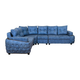 MAARK FABRIC CORNER SOFA 5 SEATER TOKIYO BLUE COLOUR