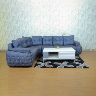 MAARK FABRIC CORNER SOFA 5 SEATER TOKIYO BLUE COLOUR