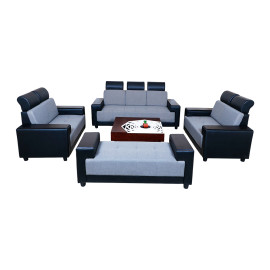 MAARK FABRIC SOFA SET (3+2+2+SETTY) INDROYAL GRAY COLOUR