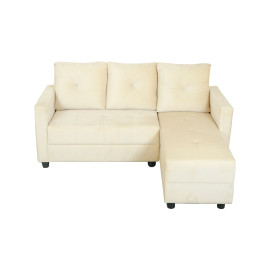 MAARK FABRIC SOFA SET (2+DIWAN) SADHAAN HALF WHITE COLOUR