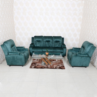 MAARK FABRIC SOFA SET (3+1+1) AMERICAN GREEN COLOUR