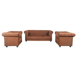 MAARK FABRIC SOFA SET (3+1+1) CHESTER BROWN COLOUR