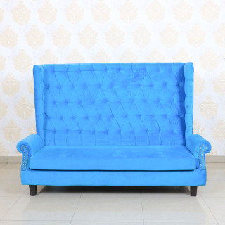 MAARK FABRIC THREE SEATER SOFA JANEEL BLUE COLOUR