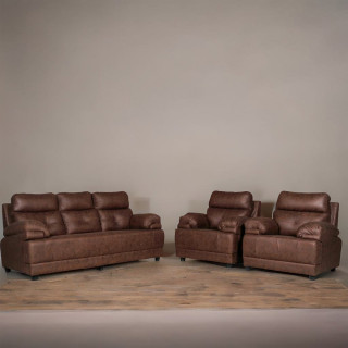 MAARK FABRIC SOFA SET (3+1+1) AVISK BROWN COLOUR