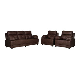 MAARK FABRIC SOFA SET (3+1+1) AVISK BROWN COLOUR