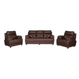 MAARK FABRIC SOFA SET (3+1+1) AVISK BROWN COLOUR