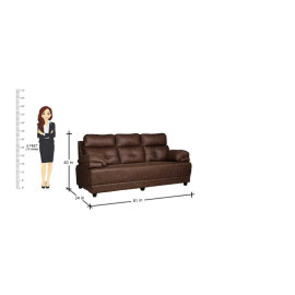 MAARK FABRIC SOFA SET (3+1+1) AVISK BROWN COLOUR