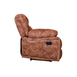 MAARK MANUAL RECLINER FABRIC SOFA SINGLE SEATER PISTHA BROWN COLOUR