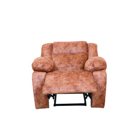 MAARK MANUAL RECLINER FABRIC SOFA SINGLE SEATER PISTHA BROWN COLOUR