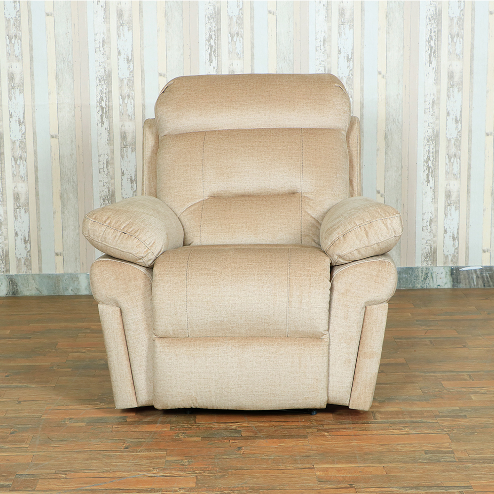 MAARK MANUAL RECLINER FABRIC SOFA SINGLE SEATER SURFACE HALF WHITE COLOUR