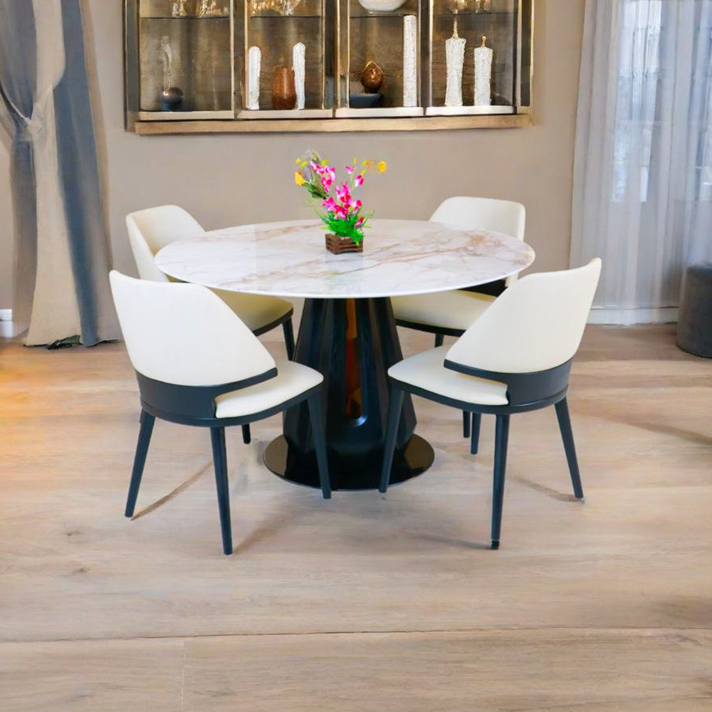 ROTATER Round Marble Dining Four Seater