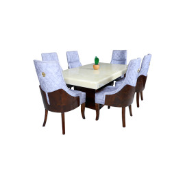 MAARK MARBLE TOP 6 SEATER DINING SET 6005 TD