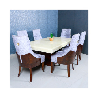 MAARK MARBLE TOP 6 SEATER DINING SET 6005 TD