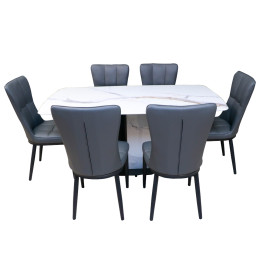 MAARK MARBLE TOP 6 SEATER DINING SET B91-196 HT