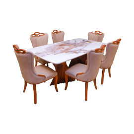 MAARK MARBLE TOP 6 SEATER DINING SET T0029-YC208 HT