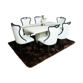 MAARK MARBLE TOP 6 SEATER DINING SET T77-91 HT