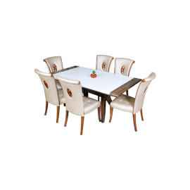 MAARK MARBLE TOP 6 SEATER DINING SET 1918-6019 HT
