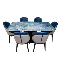 MAARK MARBLE TOP 6 SEATER DINING SET 603-237 HT