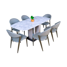 MAARK MARBLE TOP 6 SEATER DINING SET T934-335 HT