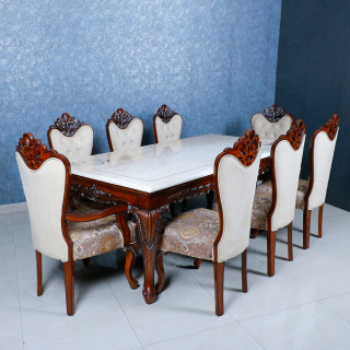 MAARK MARBLE TOP 8 SEATER DINING SET 8005 TD